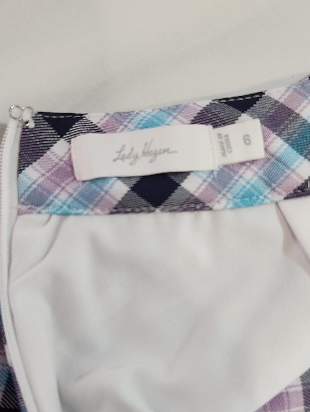 Lady Hagen Womens Plaid Golf Skort in Blue, Purple and White Size 6 Zipper Front - Picture 4 of 8